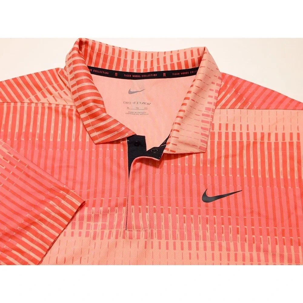 NIKE Tiger Woods ADV Polo Shirt DN2237 Coral Pink‎ XL
